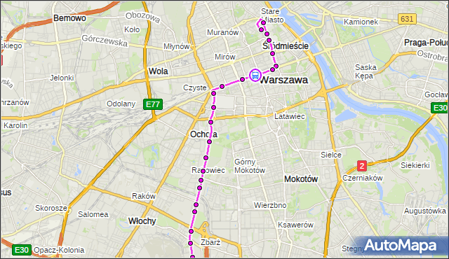 Rozkład jazdy autobusu 175 na przystanku Centrum 06. ZTM Warszawa na mapie Targeo