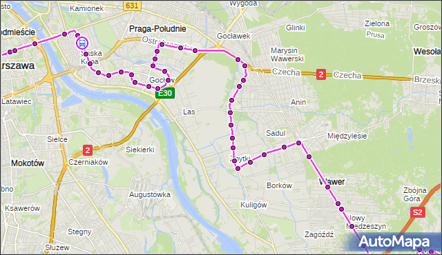 Rozkład jazdy autobusu N72 na przystanku Walecznych 01. ZTM Warszawa na mapie Targeo