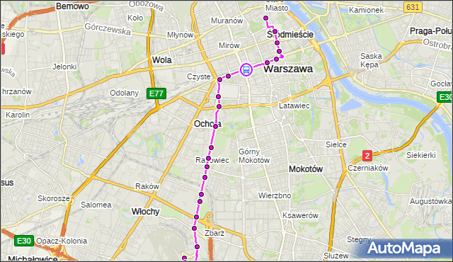 Rozkład jazdy autobusu 175 na przystanku Dw.Centralny 01. ZTM Warszawa na mapie Targeo