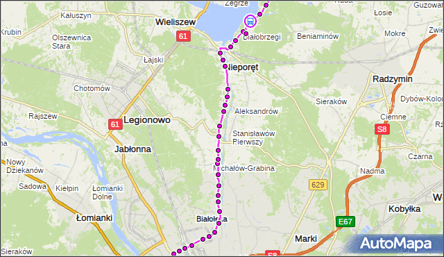 Rozkład jazdy autobusu 705 na przystanku Kąpielowa 02. ZTM Warszawa na mapie Targeo