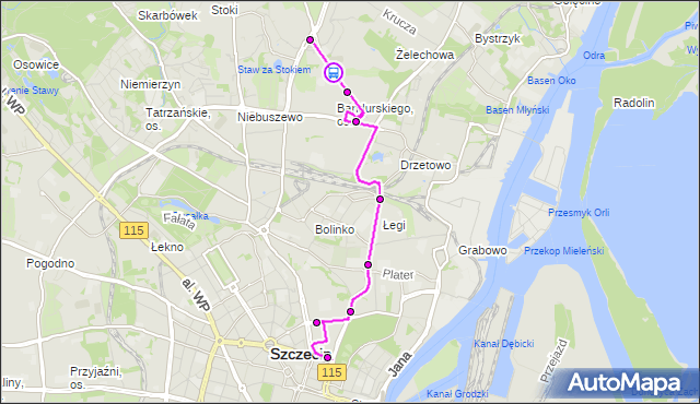 Rozkład jazdy autobusu 68 na przystanku Axentowicza 12. ZDiTM Szczecin na mapie Targeo