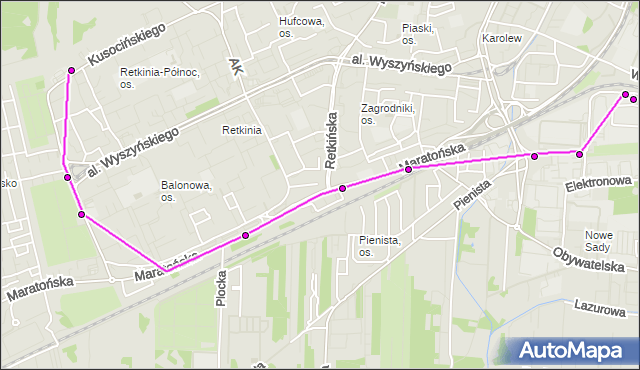 Rozkład jazdy autobusu 68 na przystanku Maratońska - Maratońska 91 NŻ. MPKLodz na mapie Targeo