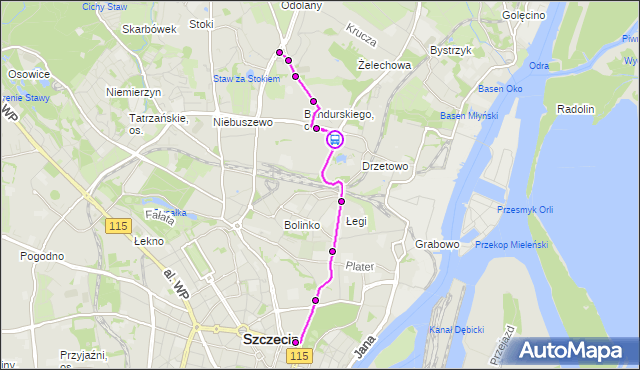 Rozkład jazdy autobusu 68 na przystanku Komuny Paryskiej 21. ZDiTM Szczecin na mapie Targeo
