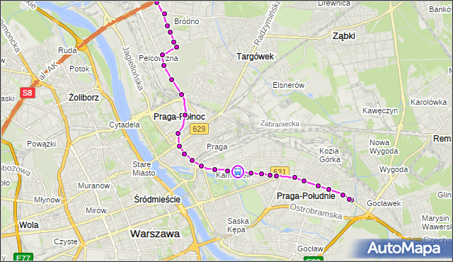 Rozkład jazdy tramwaju 3 na przystanku Gocławska 03. ZTM Warszawa na mapie Targeo