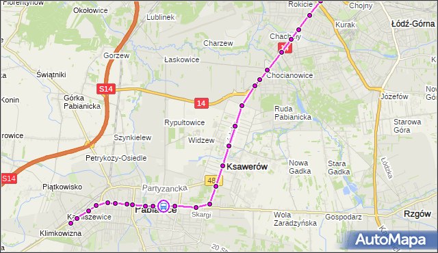 Rozkład jazdy tramwaju 41 na przystanku Warszawska - 3 Maja (Pabianice). MPKLodz na mapie Targeo