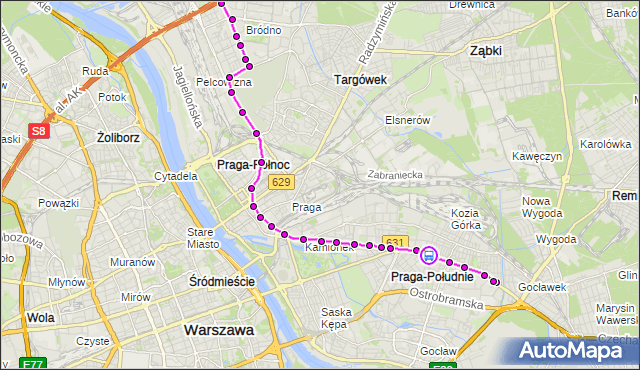 Rozkład jazdy tramwaju 3 na przystanku Wspólna Droga 03. ZTM Warszawa na mapie Targeo
