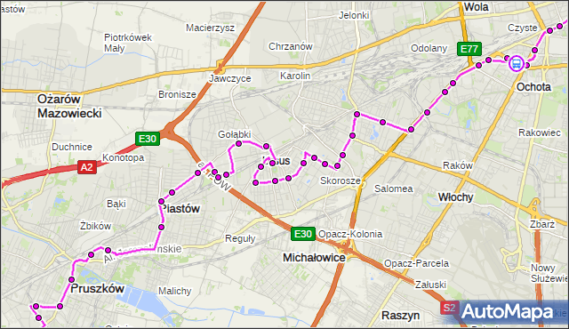Rozkład jazdy autobusu N85 na przystanku Hala Kopińska 01. ZTM Warszawa na mapie Targeo