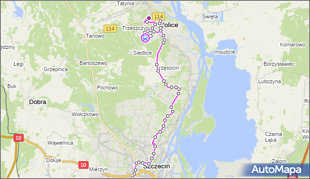 Rozkład jazdy autobusu 524 na przystanku Police Piaskowa Szkoła 11. ZDiTM Szczecin na mapie Targeo