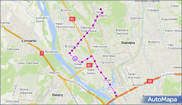 Rozkład jazdy autobusu 133 na przystanku Tarchomin 02. ZTM Warszawa na mapie Targeo