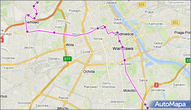 Rozkład jazdy autobusu E-2 na przystanku Wilanów 02. ZTM Warszawa na mapie Targeo