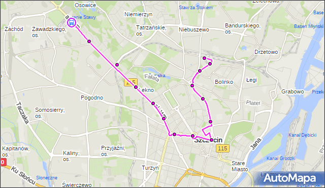 Rozkład jazdy tramwaju 2 na przystanku Zajezdnia Pogodno 11. ZDiTM Szczecin na mapie Targeo