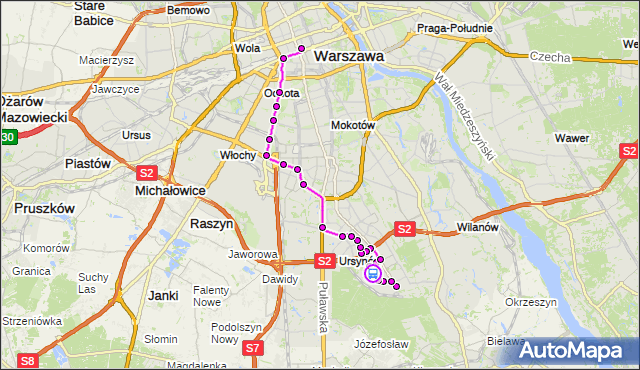 Rozkład jazdy autobusu 504 na przystanku Małej Łąki 01. ZTM Warszawa na mapie Targeo