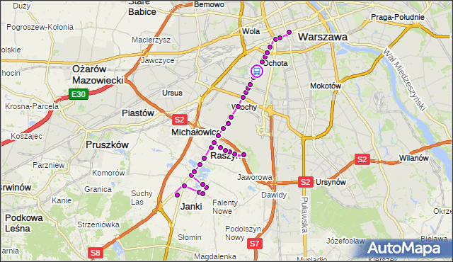 Rozkład jazdy autobusu N88 na przystanku Dickensa 01. ZTM Warszawa na mapie Targeo
