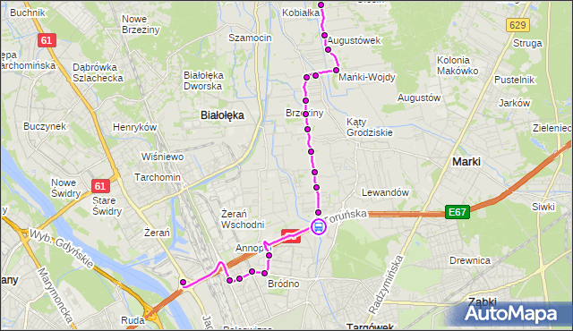 Rozkład jazdy autobusu 134 na przystanku Ostródzka 02. ZTM Warszawa na mapie Targeo