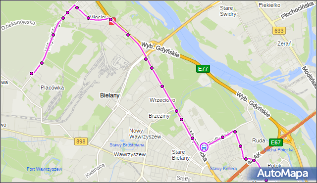 Rozkład jazdy autobusu 181 na przystanku Podleśna-IMGW 06. ZTM Warszawa na mapie Targeo