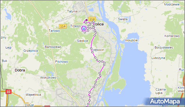Rozkład jazdy autobusu 524 na przystanku Police Wyszyńskiego 11. ZDiTM Szczecin na mapie Targeo