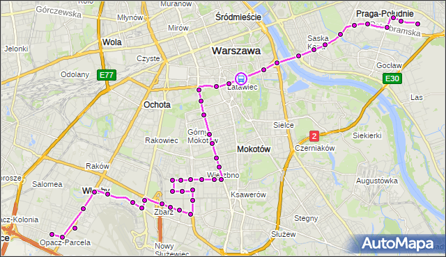 Rozkład jazdy autobusu 182 na przystanku pl.Na Rozdrożu 06. ZTM Warszawa na mapie Targeo