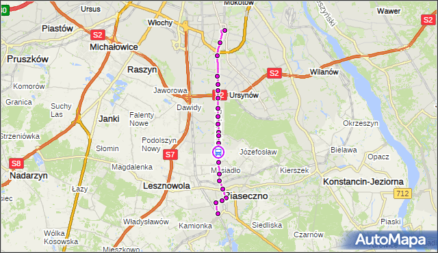 Rozkład jazdy autobusu 709 na przystanku Dąbrówka 01. ZTM Warszawa na mapie Targeo