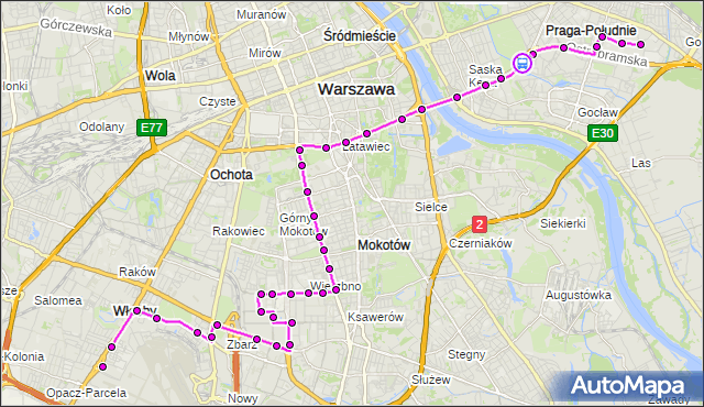 Rozkład jazdy autobusu 182 na przystanku Kanał Gocławski 02. ZTM Warszawa na mapie Targeo