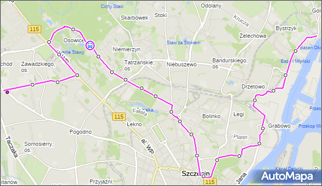 Rozkład jazdy autobusu 525 na przystanku Las Arkoński nż 12. ZDiTM Szczecin na mapie Targeo