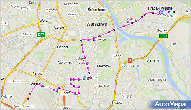 Rozkład jazdy autobusu 182 na przystanku Zamieniecka 04. ZTM Warszawa na mapie Targeo