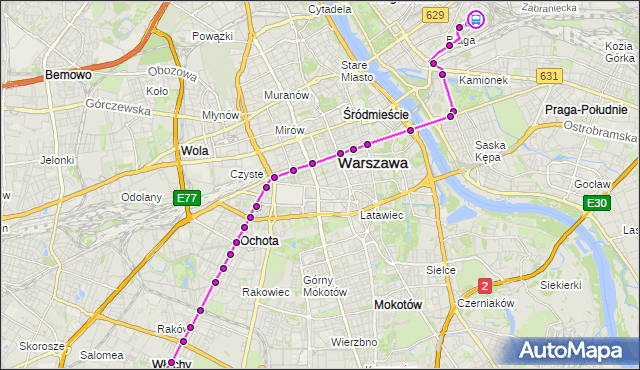 Rozkład jazdy tramwaju 7 na przystanku Kawęczyńska-Bazylika 01. ZTM Warszawa na mapie Targeo