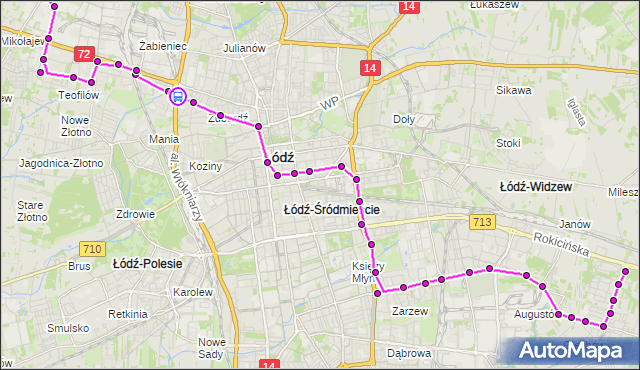 Rozkład jazdy autobusu 96 na przystanku Lutomierska - Włókniarzy. MPKLodz na mapie Targeo