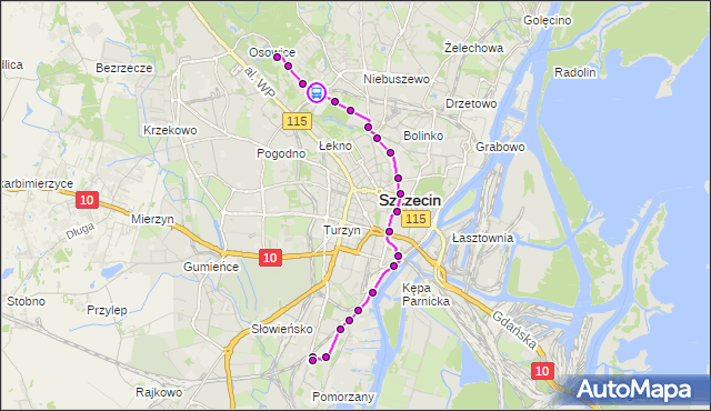 Rozkład jazdy tramwaju 3 na przystanku Wszystkich Świętych 41. ZDiTM Szczecin na mapie Targeo