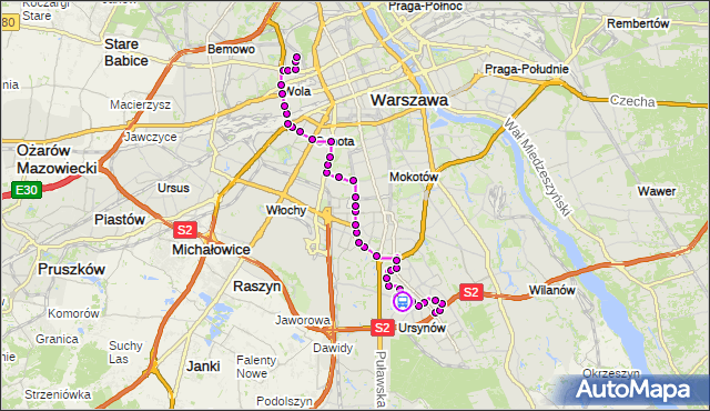 Rozkład jazdy autobusu 136 na przystanku Centrum Onkologii 04. ZTM Warszawa na mapie Targeo