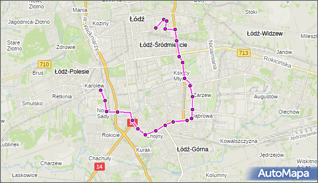 Rozkład jazdy autobusu 70 na przystanku Obywatelska - Politechniki. MPKLodz na mapie Targeo