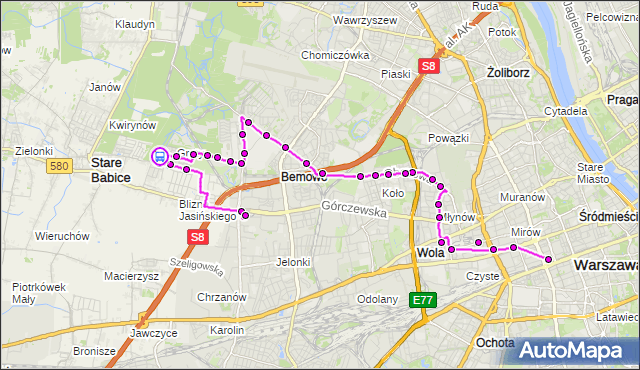 Rozkład jazdy autobusu N95 na przystanku Iskry 02. ZTM Warszawa na mapie Targeo
