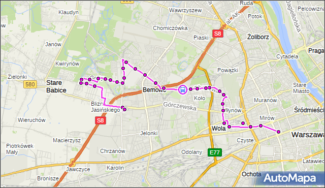 Rozkład jazdy autobusu N95 na przystanku Koło 06. ZTM Warszawa na mapie Targeo