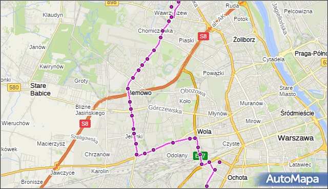 Rozkład jazdy autobusu 184 na przystanku Metro Wawrzyszew 02. ZTM Warszawa na mapie Targeo