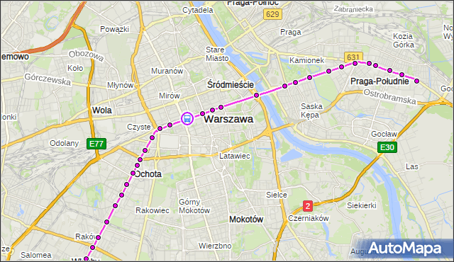 Rozkład jazdy tramwaju 9 na przystanku Dw.Centralny 07. ZTM Warszawa na mapie Targeo