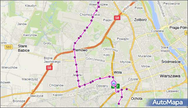 Rozkład jazdy autobusu 184 na przystanku Parafialna 01. ZTM Warszawa na mapie Targeo