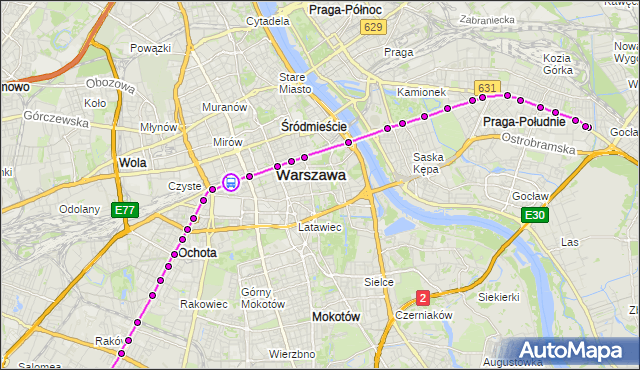Rozkład jazdy tramwaju 9 na przystanku pl.Starynkiewicza 04. ZTM Warszawa na mapie Targeo
