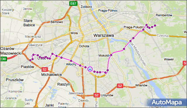 Rozkład jazdy autobusu 401 na przystanku rondo Unii Europejskiej 01. ZTM Warszawa na mapie Targeo