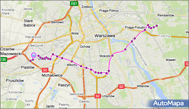 Rozkład jazdy autobusu 401 na przystanku Śmigielska 01. ZTM Warszawa na mapie Targeo
