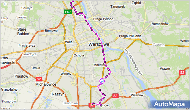Rozkład jazdy autobusu 185 na przystanku Dolina Służewiecka 01. ZTM Warszawa na mapie Targeo