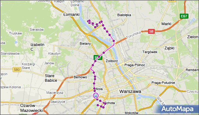 Rozkład jazdy autobusu 186 na przystanku Armatnia 01. ZTM Warszawa na mapie Targeo