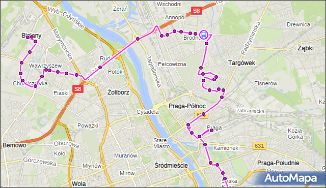 Rozkład jazdy autobusu N02 na przystanku Metro Kondratowicza 01. ZTM Warszawa na mapie Targeo