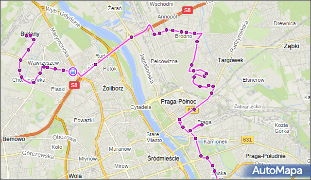 Rozkład jazdy autobusu N02 na przystanku Metro Słodowiec 04. ZTM Warszawa na mapie Targeo