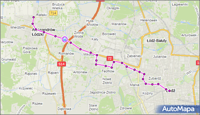 Rozkład jazdy autobusu 78 na przystanku Aleksandrowska - Romanowska NŻ. MPKLodz na mapie Targeo