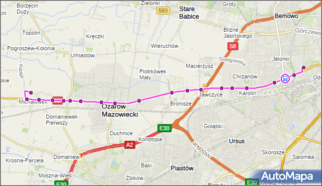 Rozkład jazdy autobusu 713 na przystanku Ciepłownia Wola 01. ZTM Warszawa na mapie Targeo