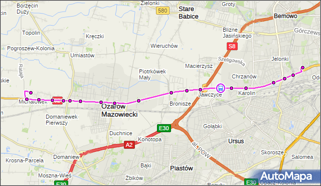 Rozkład jazdy autobusu 713 na przystanku Instytut Energetyki 01. ZTM Warszawa na mapie Targeo