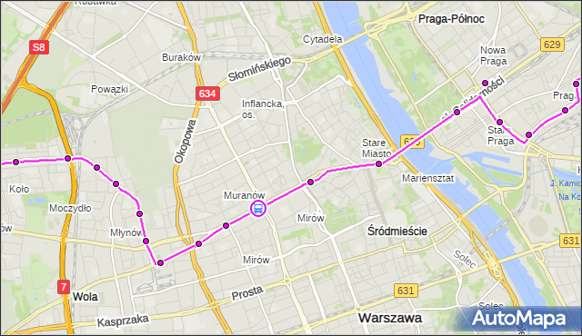 Rozkład jazdy tramwaju 13 na przystanku Kino Femina 05. ZTM Warszawa na mapie Targeo