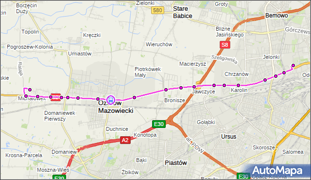 Rozkład jazdy autobusu 713 na przystanku Sanktuarium 01. ZTM Warszawa na mapie Targeo