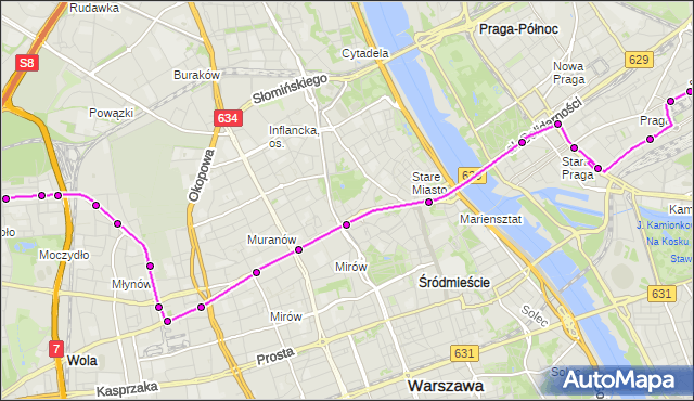 Rozkład jazdy tramwaju 13 na przystanku Kawęczyńska-Bazylika 01. ZTM Warszawa na mapie Targeo