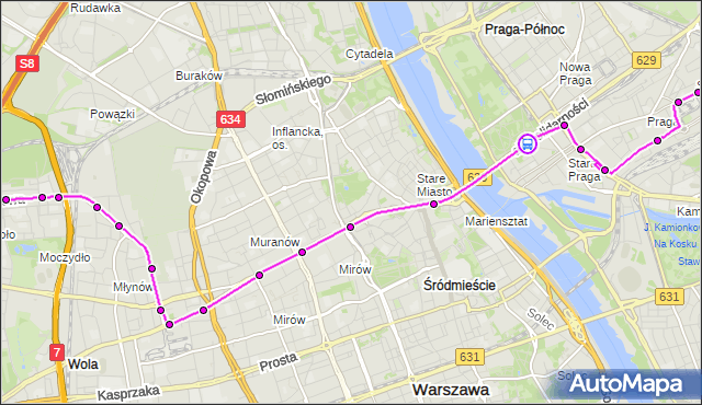 Rozkład jazdy tramwaju 13 na przystanku Park Praski 01. ZTM Warszawa na mapie Targeo