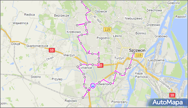 Rozkład jazdy autobusu 529 na przystanku Wierzbowa 31. ZDiTM Szczecin na mapie Targeo